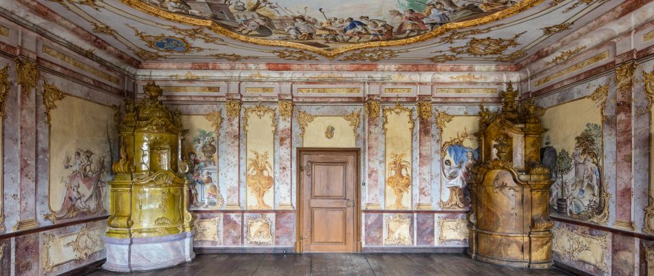 Historic interior of the papal room at TUM Science and Study Center Raitenhaslach